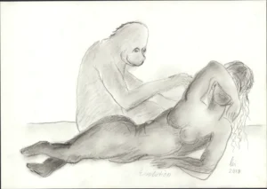 Evolution Bleistift auf Papier, 2018