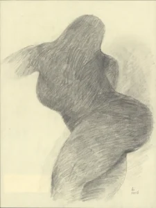 Weiblicher Akt (Rückenansicht) Bleistift auf Papier, 2016 Zukünftige Arbeiten werden in andere gestalterische Kontexte überführt.