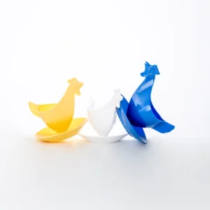 Eierbecher (Hühnerform), Entwurf: Wolfgang Seidel, Kunststoff, Serienproduktion