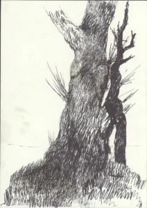 Studienarbeit, Burg Giebichenstein, ohne Titel, Tusche auf Papier